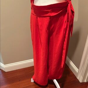 Carolina Belle Red Wide Leg Capri pants